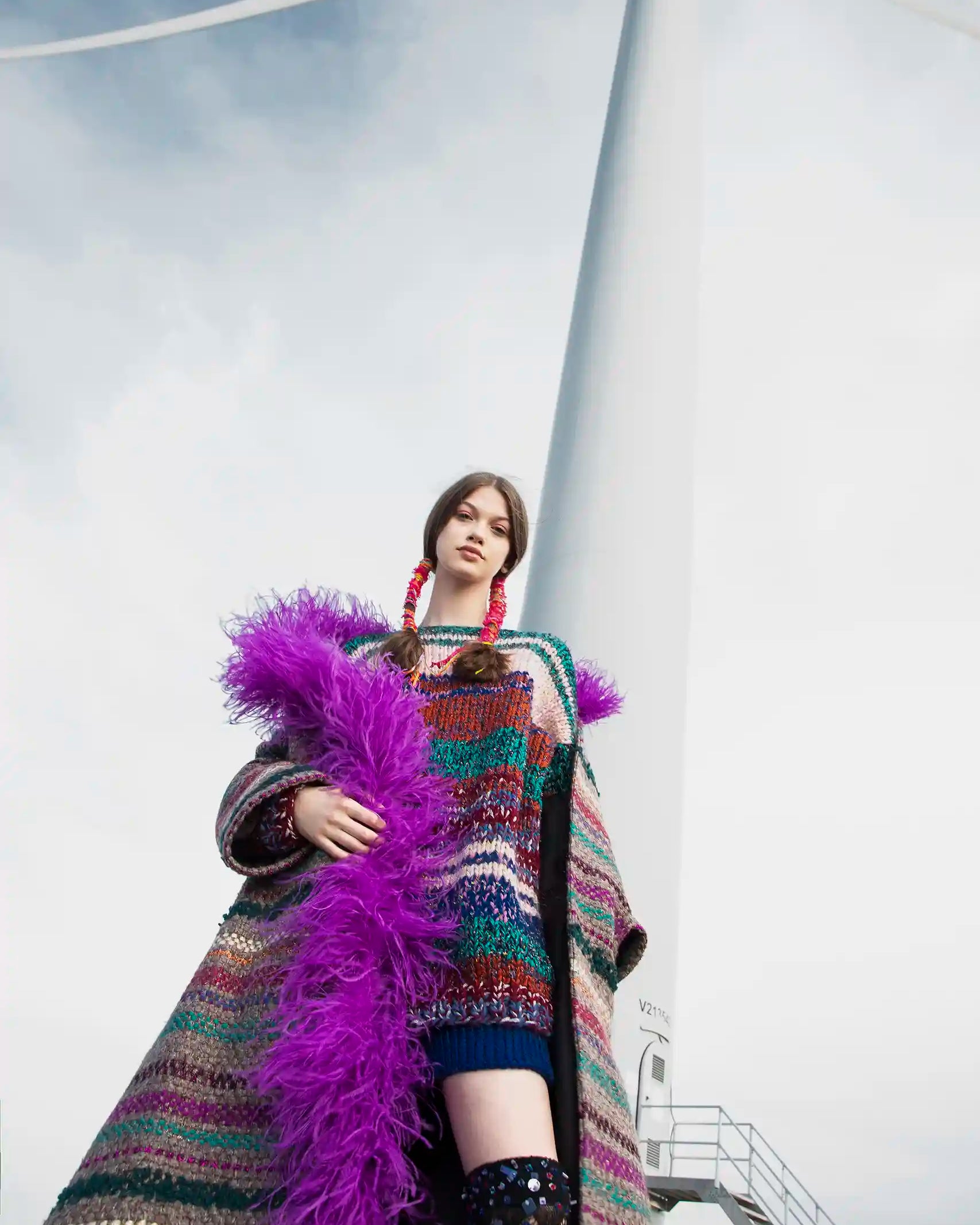 Tweed Boa Coat