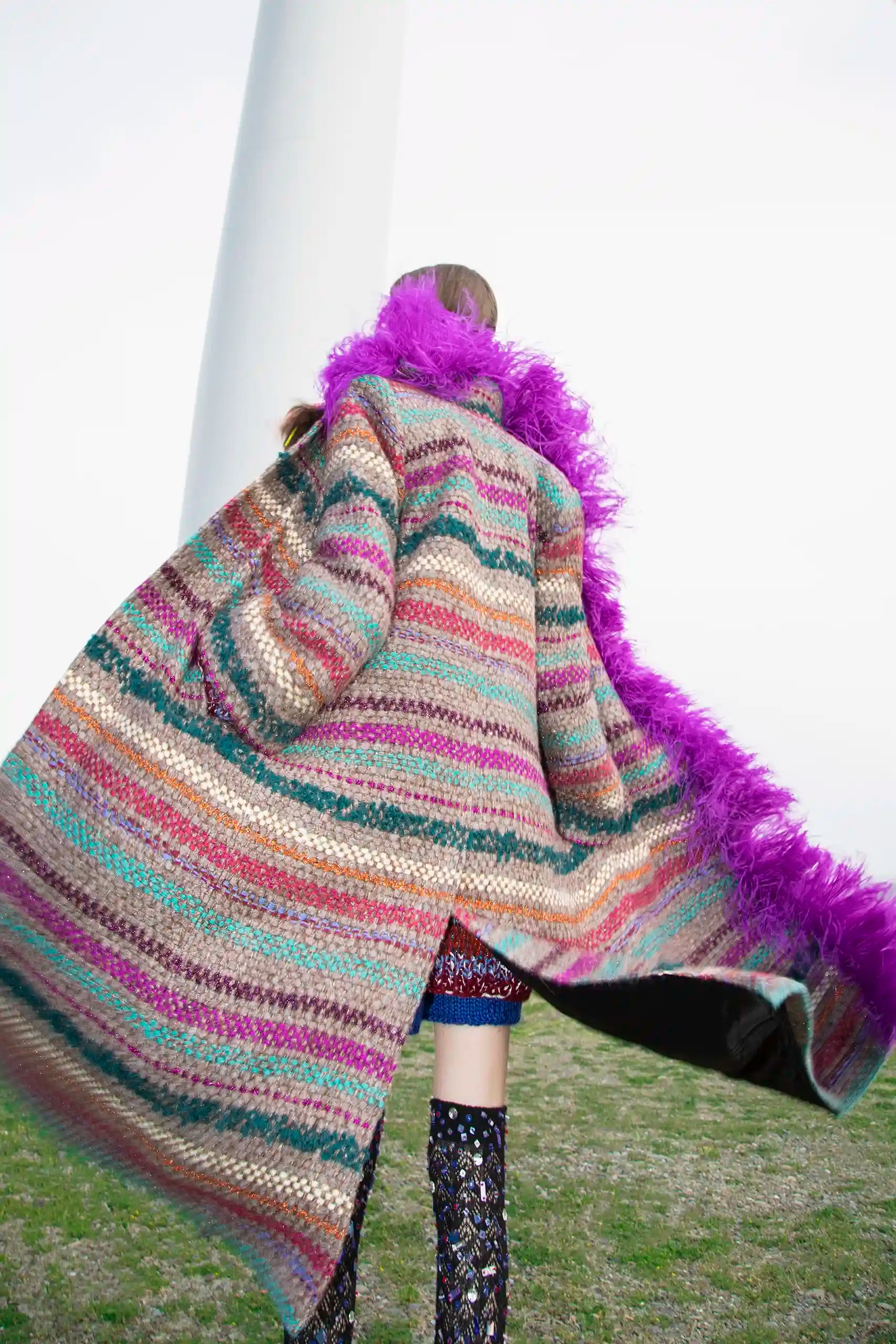 Tweed Boa Coat