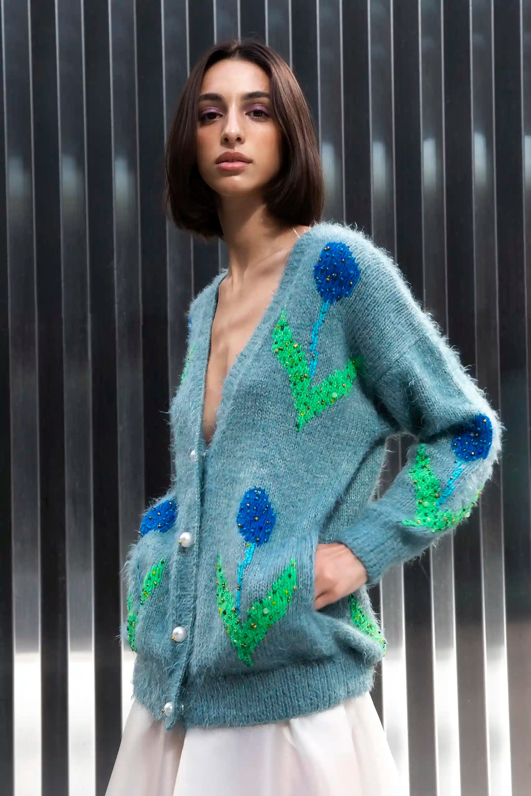 Blue Tulips Cardi