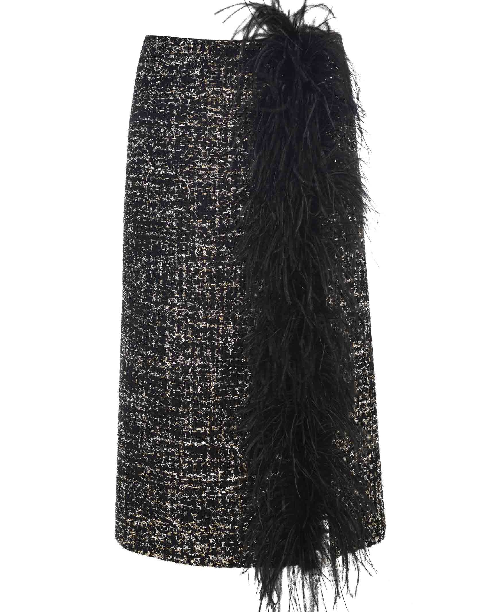 Tweed Boa Skirt